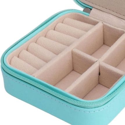 Mini Jewelry Travel Case – Small Portable Jewelry Organizer for Rings, Earrings, and Necklaces (Blue)