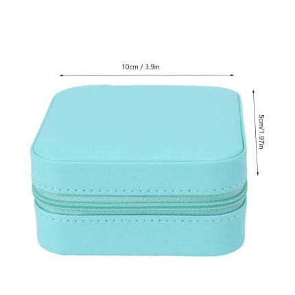 Mini Jewelry Travel Case – Small Portable Jewelry Organizer for Rings, Earrings, and Necklaces (Blue)