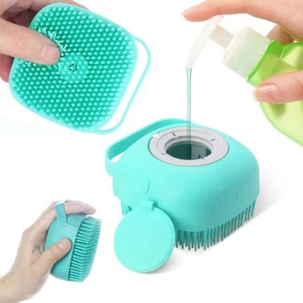 Body Scrubber with Soap Dispenser – Silicone Exfoliating Brush for Gentle Cleansing
