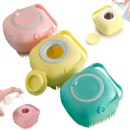 Body Scrubber with Soap Dispenser – Silicone Exfoliating Brush for Gentle Cleansing