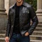 Men’s Classic Black Leather Jacket | Premium Slim Fit Outerwear with Luxury Leather Finish | Stylish Casual & Formal Wear