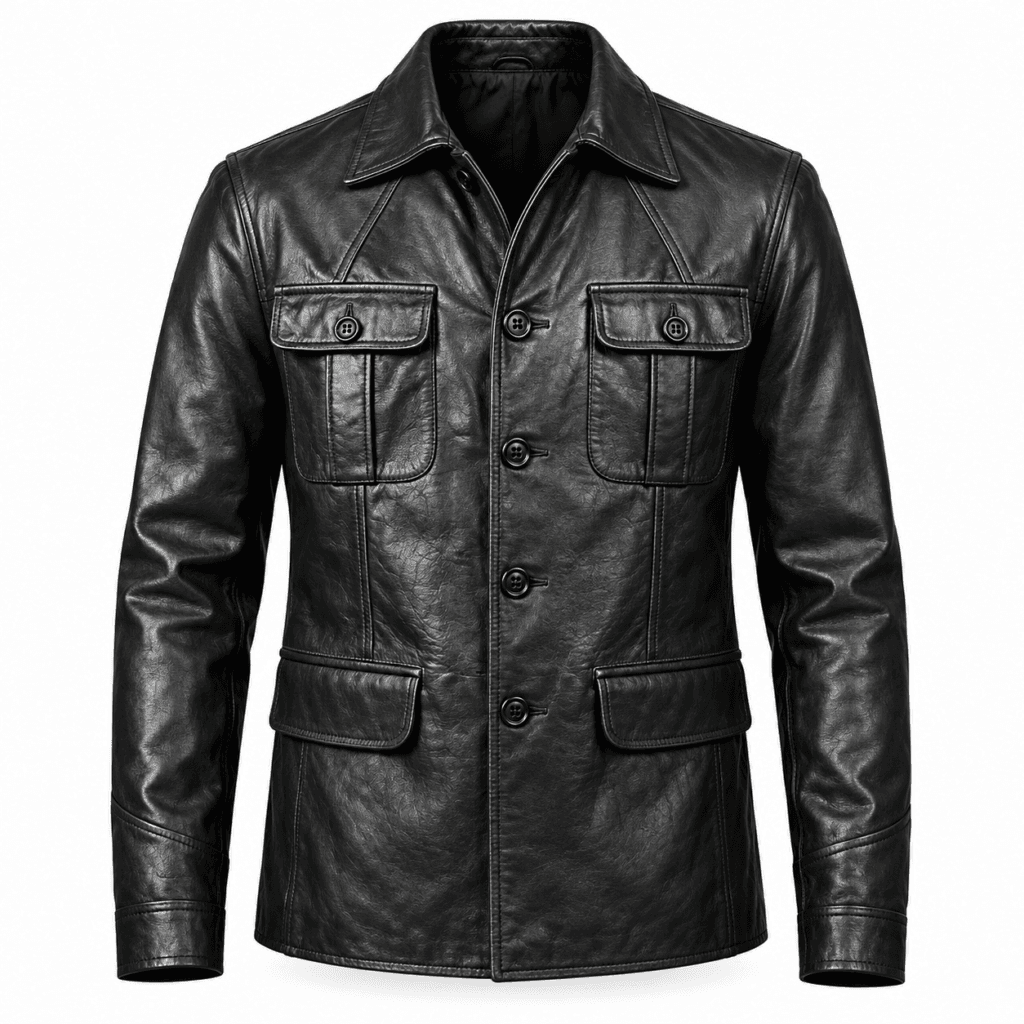Men’s Classic Black Leather Jacket Premium Slim Fit Outerwear with Luxury Leather Finish Stylish Casual & Formal Wear