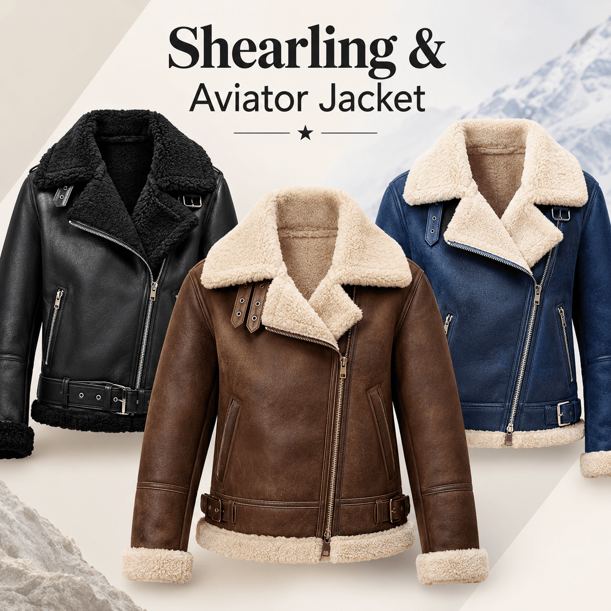Biker Jacket, Shearling & Aviator Jacket