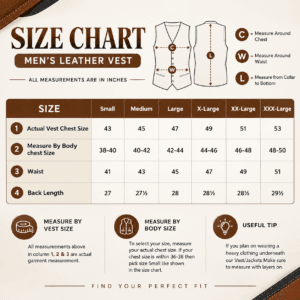 LuxHide Men’s Black Leather Motorcycle Biker Vest Club Style Riding Vest with Concealed Carry Pockets & Premium Cowhide Leather 4