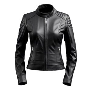 Women’s Genuine Leather Biker Jacket Slim Fit Motorcycle Style with Quilted Shoulders Stylish Moto Outerwear for Riding & Casual Wear 2