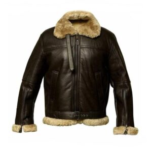Women’s Genuine Shearling Leather Jacket Classic RAF Aviator Pilot Style Warm Winter Bomber Coat with Fur Collar & Cuffs Premium Real Leather Outerwear 2