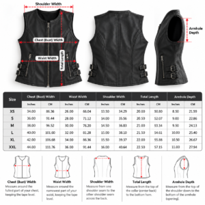 Women’s Leather Motorcycle Vest Premium Cowhide, Stylish Biker Fashion, Gun Pocket, Classic Sleeveless Rider Look 6