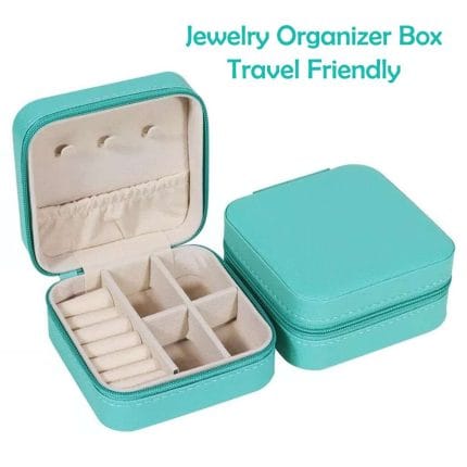 Mini Jewelry Travel Case – Small Portable Jewelry Organizer for Rings, Earrings, and Necklaces (Blue)