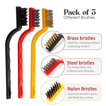 3Pcs Mini Wire Brush Set for Cleaning and Rust Removing