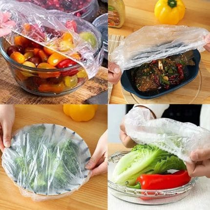 200 pcs Fresh Keeping Bags with Elastic - Disposable Shrinkable Food Storage Covers for Kitchen Bowls and Plates - Image 3