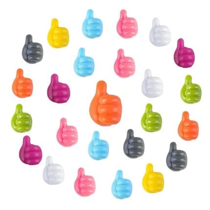 30 Pcs Self-Adhesive Silicone Thumb Hooks - Thumb Wall Hook Holders for Keys, Toothbrushes, Data Cables, and Headphones - Home & Office Storage Solution - Image 2