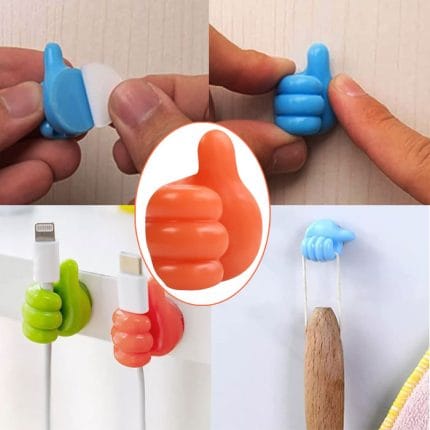 30 Pcs Self-Adhesive Silicone Thumb Hooks - Thumb Wall Hook Holders for Keys, Toothbrushes, Data Cables, and Headphones - Home & Office Storage Solution - Image 3