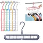 2 Pcs Multifunctional 9-Hole Clothes Hanger – 360° Rotating, Non-Slip Folding Closet Organizer for Home & Dorm Storage