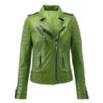 Women's Genuine Leather Jacket Classic Biker Style Zip-Up Coat Slim Fit Real Leather Outerwear Stylish Winter Moto Fashion Jacket