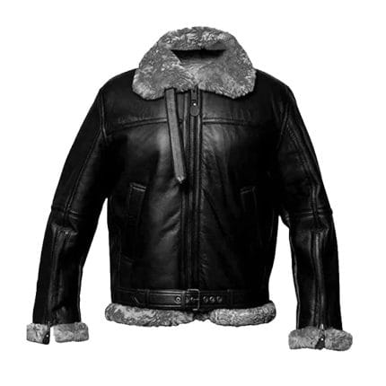 Men’s RAF Aviator Pilot Shearling Leather Jacket Real Sheepskin Flying Coat with Fur Collar Classic WWII Bomber Style Winter Outerwear - Image 7