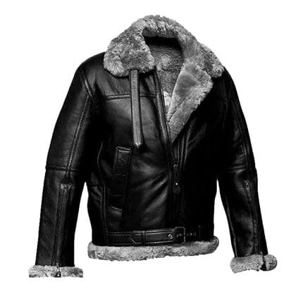 Men’s RAF Aviator Pilot Shearling Leather Jacket Real Sheepskin Flying Coat with Fur Collar Classic WWII Bomber Style Winter Outerwear - Image 6