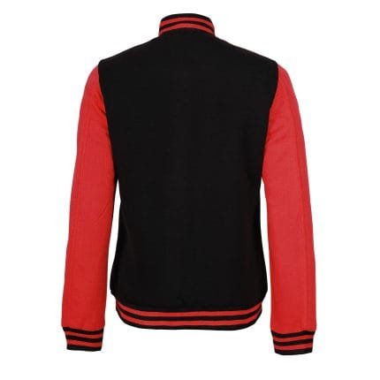 Women’s Black and Red Varsity Jacket Stylish Letterman Baseball Bomber | Lightweight College & Streetwear Outerwear - Image 5