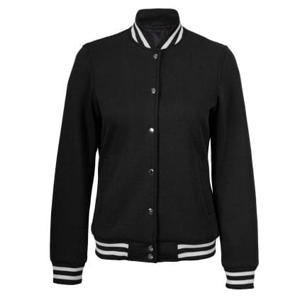 Women’s Black Varsity Jacket Classic Letterman Bomber Baseball Jacket | Trendy College & Streetwear Outerwear - Image 2
