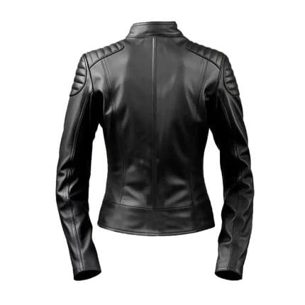 Women’s Genuine Leather Biker Jacket Slim Fit Motorcycle Style with Quilted Shoulders Stylish Moto Outerwear for Riding & Casual Wear - Image 2