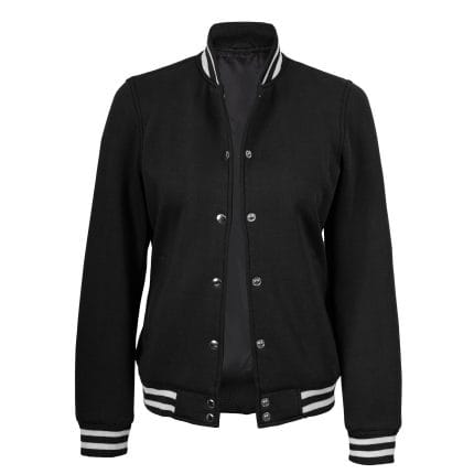 Women’s Black Varsity Jacket Classic Letterman Bomber Baseball Jacket | Trendy College & Streetwear Outerwear - Image 3