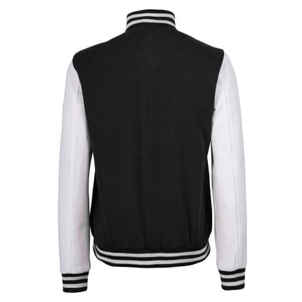 Women’s Black and White Varsity Jacket High School Letterman Bomber Style Baseball Jacket for Women | Lightweight Outerwear - Image 4