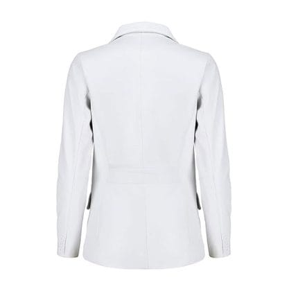 Women’s White Lambskin Leather Blazer 2-Button Suit Jacket with Notched Lapel Genuine Leather Formal & Casual Coat for Office, Travel & Evening Wear - Image 6