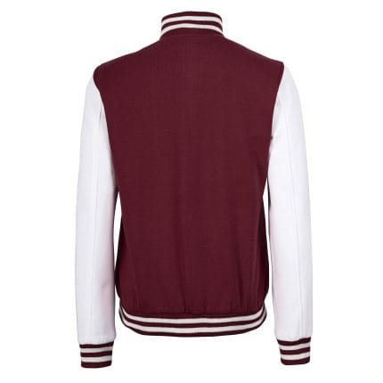 Women’s Maroon and White Varsity Jacket Classic High School Letterman Bomber Baseball Jacket for Women | Lightweight Outerwear - Image 5