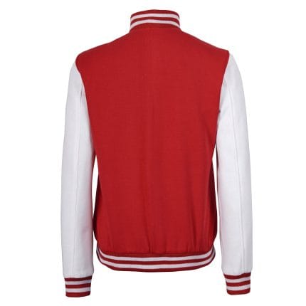 Women’s Red and White Varsity Jacket High School Letterman Bomber Style Baseball Jacket for Women | Lightweight Outerwear - Image 5
