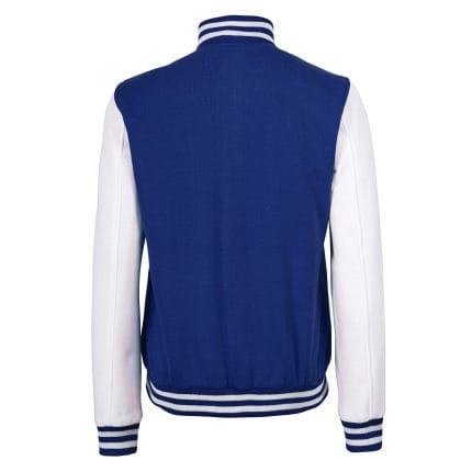Women’s Blue and White Varsity Jacket Classic High School Letterman Bomber Baseball Jacket for Women | Lightweight Outerwear - Image 5