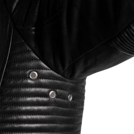 Men’s Black Genuine Leather Biker Jacket Quilted Motorcycle Style with Zipper Pockets & Slim Fit Design | Premium Real Leather Moto Jacket for Men - Image 5