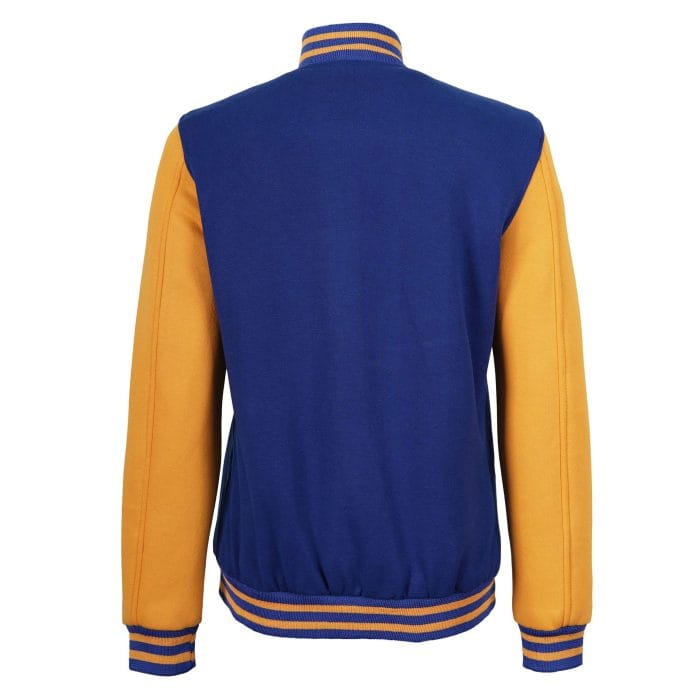 Women’s Blue and Yellow Varsity Jacket Letterman Baseball Bomber | Trendy College & Streetwear Outerwear - Image 5