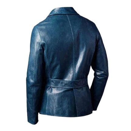 Men’s Stylish Blue Leather Jacket | Modern Slim Fit Outerwear with Premium Leather Finish | Trendy Casual & Semi-Formal Wear - Image 3