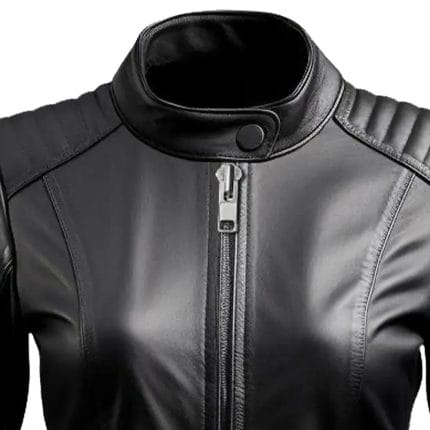 Women’s Genuine Leather Biker Jacket Slim Fit Motorcycle Style with Quilted Shoulders Stylish Moto Outerwear for Riding & Casual Wear - Image 3