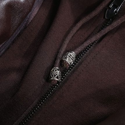 Women’s Dark Coffee Faux PU Leather Jacket with Removable Hood Slim Fit Moto Biker Style - Image 7