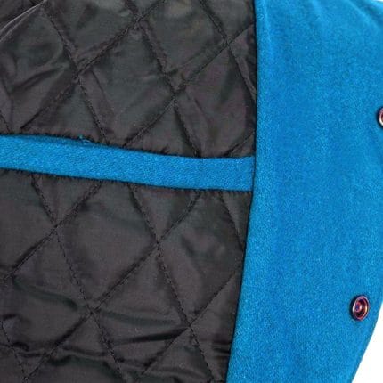 Men’s Sky Blue Varsity Jacket with White Faux Leather Sleeves | Classic Wool Letterman College Baseball Jacket | Stylish Winter Streetwear Outerwear - Image 5