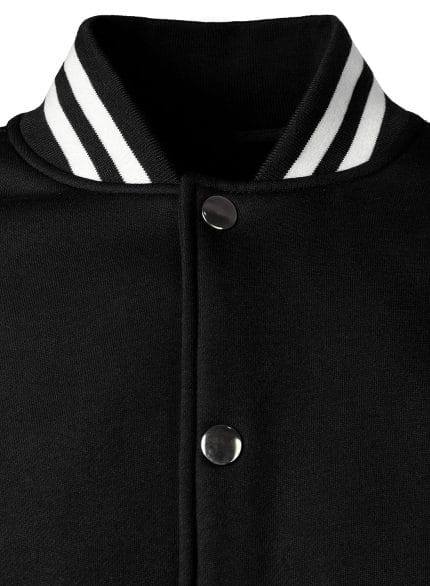 Men’s Varsity Baseball Jacket Black White Letterman College Bomber Cotton Blend Coat - Image 5