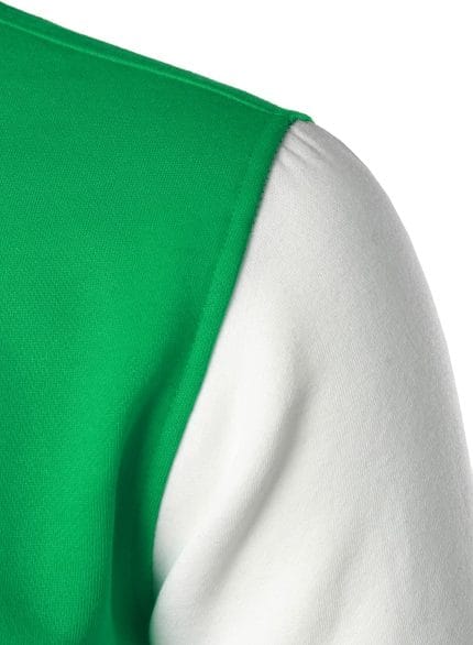 Men’s Varsity Jacket Green White Baseball Letterman Bomber College Style Cotton Blend Coat - Image 7