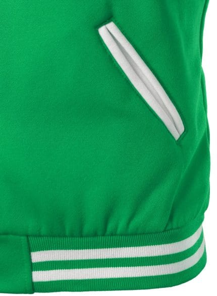 Men’s Varsity Jacket Green White Baseball Letterman Bomber College Style Cotton Blend Coat - Image 6