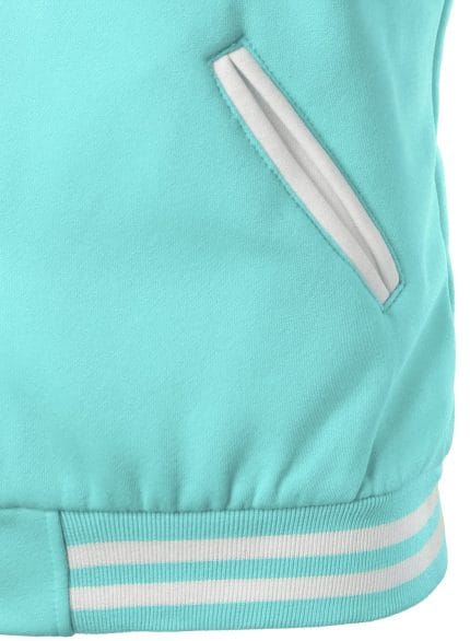 Men’s Varsity Jacket Light Blue & White Classic Baseball Letterman Bomber, Cotton Blend College Style Outerwear - Image 7