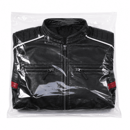 Men's Black Genuine Leather Biker Jacket Slim Fit Moto Racing Style with Quilted Shoulders Green & Red Stripe Sleeves - Image 9