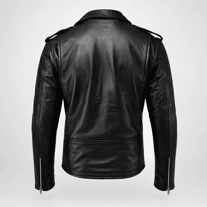 Men’s Brando Style Motorcycle Leather Jacket Genuine Buffalo Skin Classic Black Biker Coat Heavy Duty Riding Gear Vintage Cafe Racer Outerwear - Image 7