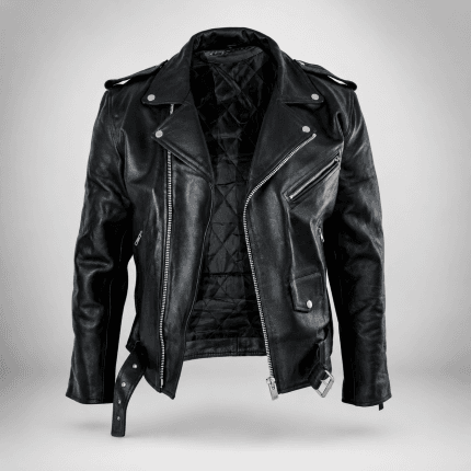 Men’s Brando Style Motorcycle Leather Jacket Genuine Buffalo Skin Classic Black Biker Coat Heavy Duty Riding Gear Vintage Cafe Racer Outerwear - Image 6