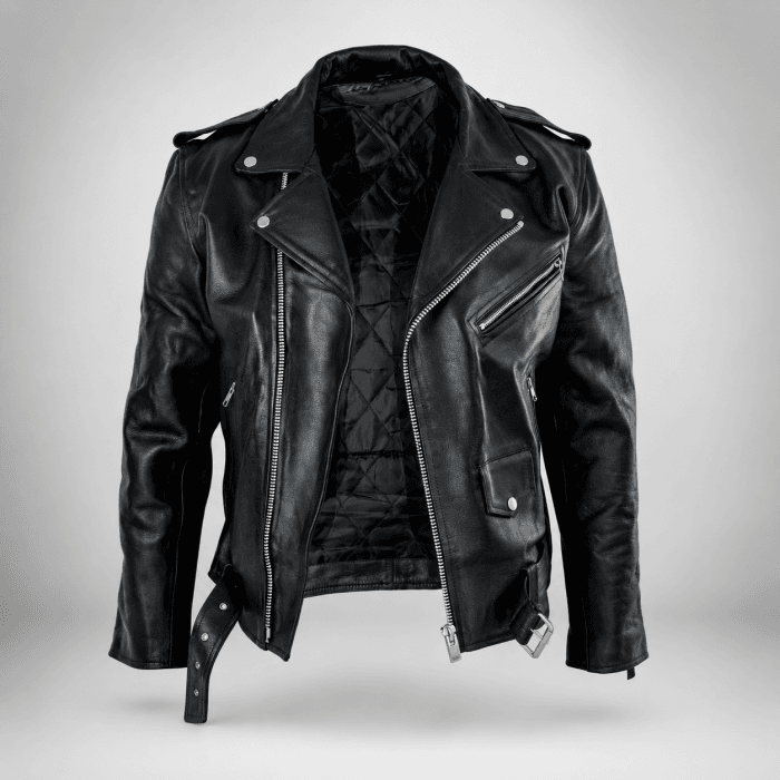 Men’s Brando Style Motorcycle Leather Jacket Genuine Buffalo Skin Classic Black Biker Coat Heavy Duty Riding Gear Vintage Cafe Racer Outerwear - Image 6