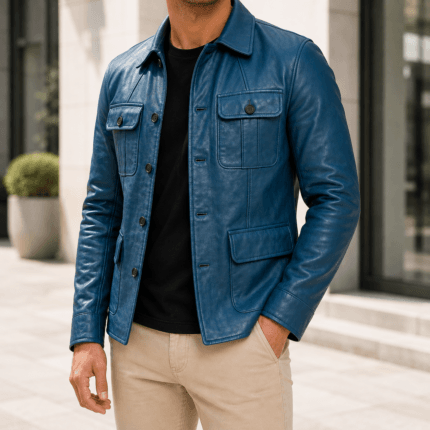 Men’s Stylish Leather Jacket | Modern Slim Fit Outerwear with Premium Leather Finish | Trendy Casual & Semi-Formal Wear - Image 11