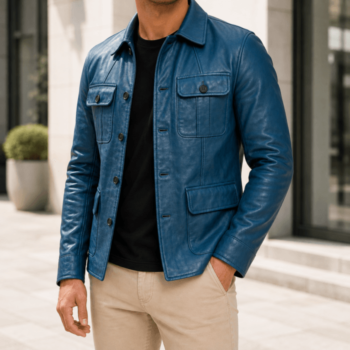 Men’s Stylish Leather Jacket | Modern Slim Fit Outerwear with Premium Leather Finish | Trendy Casual & Semi-Formal Wear - Image 11