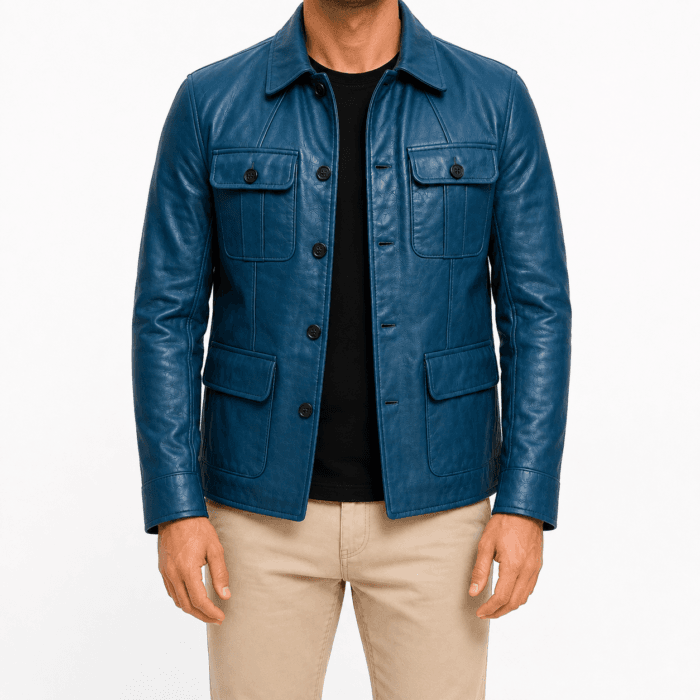 Men’s Stylish Leather Jacket | Modern Slim Fit Outerwear with Premium Leather Finish | Trendy Casual & Semi-Formal Wear - Image 4