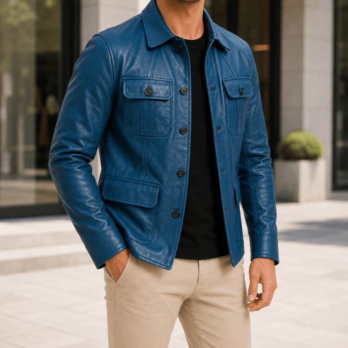Men’s Stylish Leather Jacket | Modern Slim Fit Outerwear with Premium Leather Finish | Trendy Casual & Semi-Formal Wear - Image 7