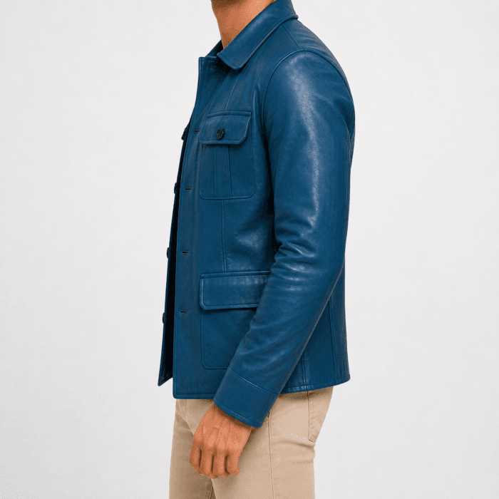Men’s Stylish Leather Jacket | Modern Slim Fit Outerwear with Premium Leather Finish | Trendy Casual & Semi-Formal Wear - Image 12