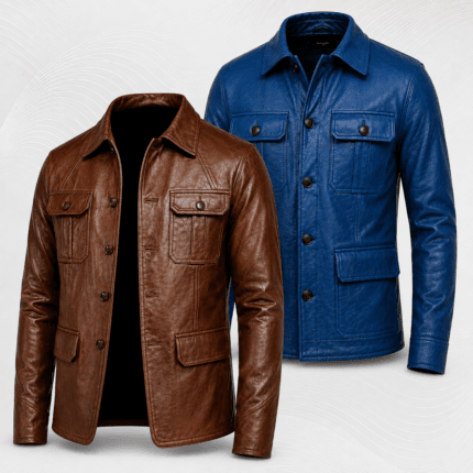 Men’s Stylish Leather Jacket | Modern Slim Fit Outerwear with Premium Leather Finish | Trendy Casual & Semi-Formal Wear