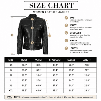 Women Leather Jacket Real Lambskin Black Biker Jacket, Stylish Cafe Racer Leather Jacket with Quilted Design & Zipper Pockets - Image 3